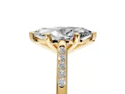 Solitaire Engagement Ring Setting for Marquise Center with Channel Accents and Prong Head in Yellow Gold