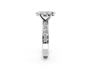Solitaire Engagement Ring Setting for Marquise Center with Channel-Set Accents and Prong Head in Sterling Silver