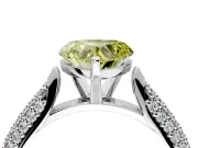 Solitaire Engagement Ring Setting for Fancy Yellow Heart-Shaped Center with Multi-Row Accents and Prong Head in Platinum