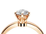 Solitaire Engagement Ring Setting for Pear-Shaped Center with Plain Band and Tulip Prong Head in Rose Gold