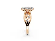 Solitaire Engagement Ring Setting for Marquise Center with Criss-Cross Accent Band and Prong Head in Rose Gold