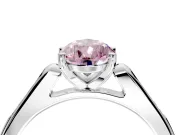 Solitaire Engagement Ring Setting for Fancy Pink Pear-Shaped Center with Channel Accents and Prong Head in Platinum