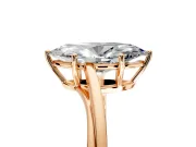 Solitaire Engagement Ring Setting for Marquise Center with Plain Bypass Twist Band and Prong Head in Rose Gold