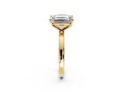 Fancy Yellow Cushion Cut and Emerald Cut Lab-Grown Diamond Toi et Moi Engagement Ring with Prong-Set Stones in Yellow Gold