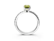 Solitaire Engagement Ring Setting for Fancy Yellow Emerald Cut Center with Large Accents and Prong Head in Platinum
