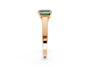 Solitaire Engagement Ring Setting for Fancy Green Asscher Cut Center with Tapered Split Shoulders and Prong Head in Rose Gold