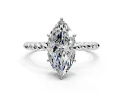 Solitaire Engagement Ring Setting for Marquise Center with Plain Twisted Rope Band and Prong Head in Platinum