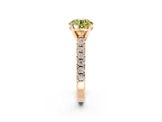 Solitaire Engagement Ring Setting for Fancy Yellow Round Cut Center with Large Accents and Prong Head in Rose Gold