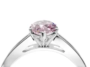 Solitaire Engagement Ring Setting for Fancy Pink Marquise Center with Princess Cut Channel Band and Prong Head in Sterling Silver