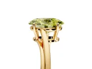 Solitaire Engagement Ring Setting for Fancy Yellow Oval Center with Plain Bypass Twist Band and Prong Head in Yellow Gold
