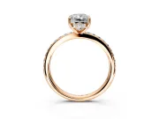 Solitaire Engagement Ring Setting for Radiant Cut Center with Fine Pave Band and Prong Head in Rose Gold