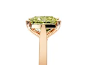 Solitaire Engagement Ring Setting for Fancy Yellow Radiant Cut Center with Tapered Shoulders and Prong Head in Rose Gold