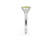 Solitaire Engagement Ring Setting for Fancy Yellow Radiant Cut Center with Cathedral Band and Prong Head in Platinum