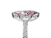 Solitaire Engagement Ring Setting for Fancy Pink Marquise Center with Fine Pave Band and Prong Head in Platinum