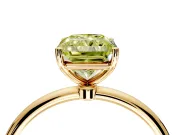 Solitaire Engagement Ring Setting for Fancy Yellow Radiant Cut Center with Straight Thin Band and Prong Head in Yellow Gold