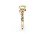 Solitaire Engagement Ring Setting for Fancy Yellow Radiant Cut Center with Marquise Accent Twist Band and Prong Head in Yellow Gold