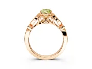 Solitaire Engagement Ring Setting for Fancy Yellow Pear-Shaped Center with Marquise and Bezel Accents and Prong Head in Rose Gold