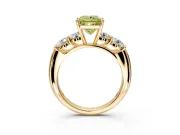 5 Stone Engagement Ring Setting for Fancy Yellow Princess Cut Center with Graduated Accents and Prong Head in Yellow Gold
