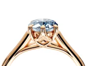 Solitaire Engagement Ring Setting for Fancy Blue Oval Center with Cathedral Band and Prong Head in Rose Gold