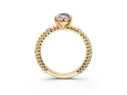 Rope Engagement Ring Setting for Fancy Pink Marquise Center with Accent Shoulders and Prong Head in Yellow Gold
