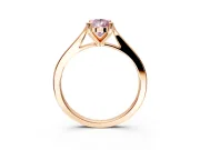 Solitaire Engagement Ring Setting for Fancy Pink Pear-Shaped Center with Tapered Shoulders and Prong Head in Rose Gold