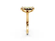 Single Halo Engagement Ring Setting for Fancy Yellow Radiant Cut Center with Corner Claws, Plain Band and Prong Head in Yellow Gold