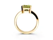 Solitaire Engagement Ring Setting for Fancy Yellow Asscher Cut Center with Plain Band and Flat Tab Prong Head in Yellow Gold