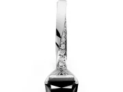 Side Accent Engagement Ring Setting for Fancy Black Radiant Cut Center with Accent Shoulders and Prong Head in White Gold