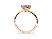 Minimalist Solitaire Engagement Ring Setting for Fancy Pink Heart-Shaped Center with Thin Band and Prong Head in Rose Gold