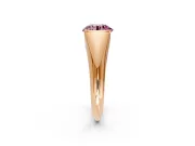 Tension Engagement Ring Setting for Fancy Pink Round Cut Center with Wide Tapered Band and Tension Head in Rose Gold