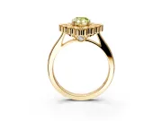Cluster Halo Engagement Ring Setting for Fancy Yellow Pear-Shaped Center with Milgrain Bezel Accents and Prong Head in Yellow Gold