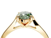 Solitaire Engagement Ring Setting for Fancy Green Marquise Center with Tapered Shoulders and Prong Head in Yellow Gold