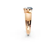 Tension Engagement Ring Setting for Fancy Blue Heart-Shaped Center with Wide Flat Band and Tension Head in Rose Gold