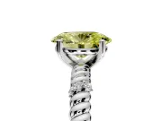 Rope Engagement Ring Setting for Fancy Yellow Oval Center with Accent Shoulders and Prong Head in Platinum