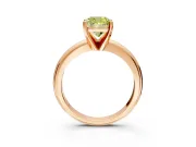 Solitaire Engagement Ring Setting for Fancy Yellow Cushion Cut Center with Wire Band and Prong Head in Rose Gold