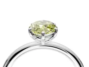 Low-Set Solitaire Engagement Ring Setting for Fancy Yellow Marquise Center with Thin Plain Band and Prong Head in Platinum