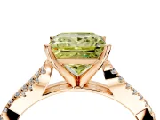 Solitaire Engagement Ring Setting for Fancy Yellow Princess Cut Center with Twisted Pave Split Shank and Prong Head in Rose Gold