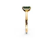Solitaire Engagement Ring Setting for Fancy Green Emerald Cut Center with Basket Rail and Prong Head in Yellow Gold