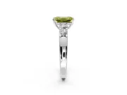 5 Stone Engagement Ring Setting for Fancy Yellow Emerald Cut Center with Plain Band and Prong Head in Platinum