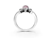 Solitaire Engagement Ring Setting for Fancy Pink Marquise Center with Twisted Band and Scroll Prong Head in Platinum