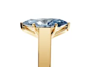 Solitaire Engagement Ring Setting for Fancy Blue Marquise Center with Tapered Split Shoulders and Prong Head in Yellow Gold