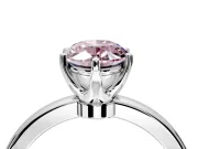 Solitaire Engagement Ring Setting for Fancy Pink Oval Center with Plain Band and Tulip Prong Head in Platinum