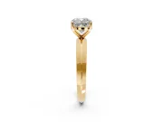 Solitaire Engagement Ring Setting for Cushion Cut Center with Wide Knife Ridge Band and Prong Head in Yellow Gold