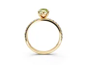 Solitaire Engagement Ring Setting for Fancy Yellow Marquise Center with Micro Pave Band and Prong Head in Yellow Gold