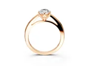 Solitaire Engagement Ring Setting for Marquise Center with Flat-Sided Plain Band and Prong Head in Rose Gold