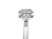 Hidden Halo Engagement Ring Setting for Cushion Cut Center with Plain Band and Tall Prong Head in Sterling Silver
