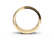Round Cut Lab-Grown Diamond 7 Stone Channel Men's Wedding Band with Grooved Borders in Yellow Gold