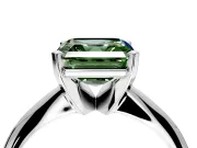 Solitaire Engagement Ring Setting for Fancy Green Asscher Cut Center with Knife Ridge Band and Claw Prong Head in Platinum