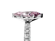 Solitaire Engagement Ring Setting for Fancy Pink Marquise Center with Shared-Prong Accents and Prong Head in Platinum