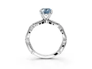 Solitaire Engagement Ring Setting for Fancy Blue Oval Center with Marquise Panel Band and Prong Head in Platinum